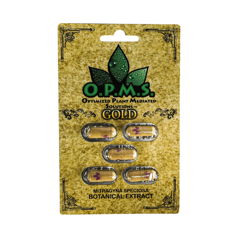 OPMS Gold Kratom Capsules 5-Pack 