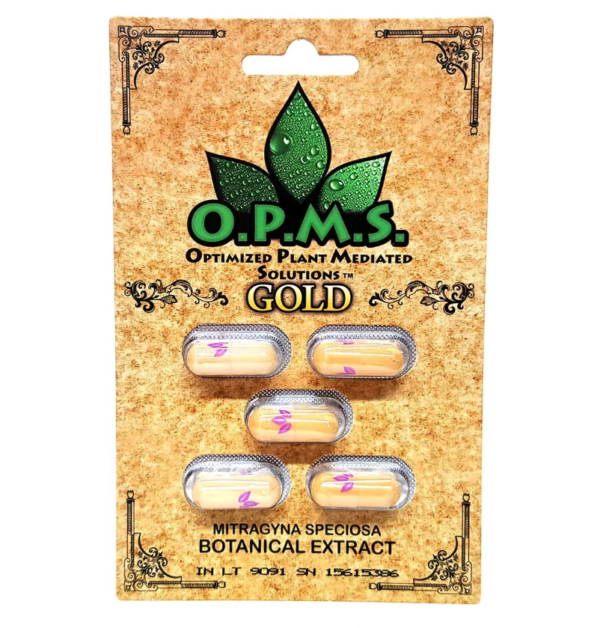 OPMS Gold Kratom Capsules - 5 Pack